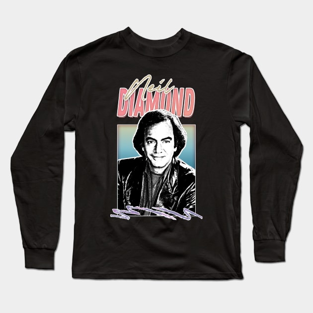 Neil Diamond // Retro 1970s Style Fan Design Long Sleeve T-Shirt by DankFutura